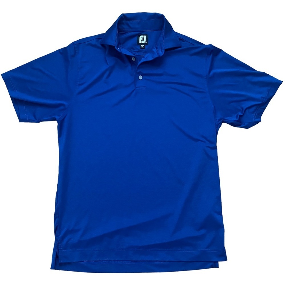 Footjoy FJ blue striped golf polo shirt